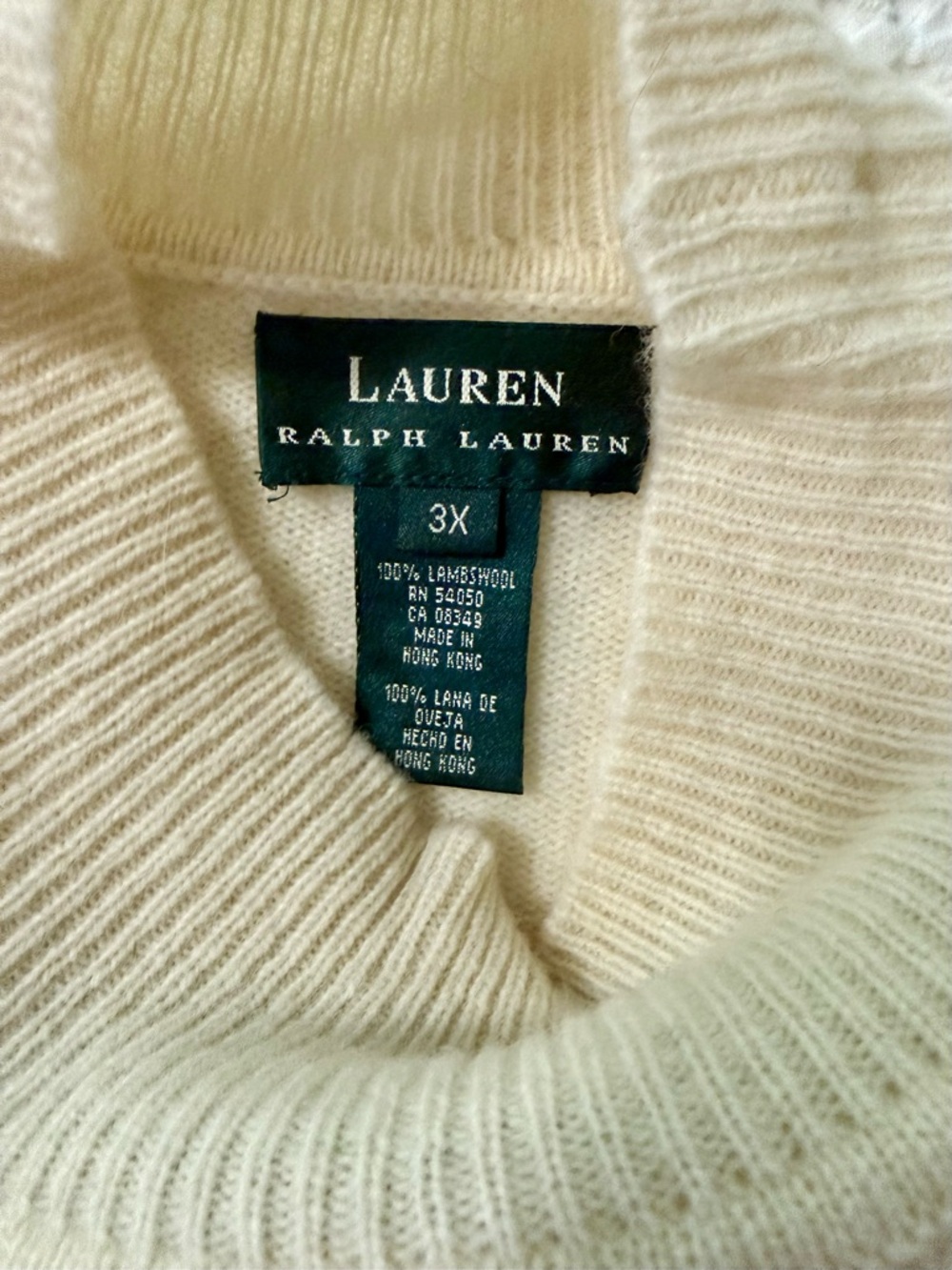 Lauren Ralph Lauren Wool Ski Mock Neck Sweater 3X - Picture 7 of 10